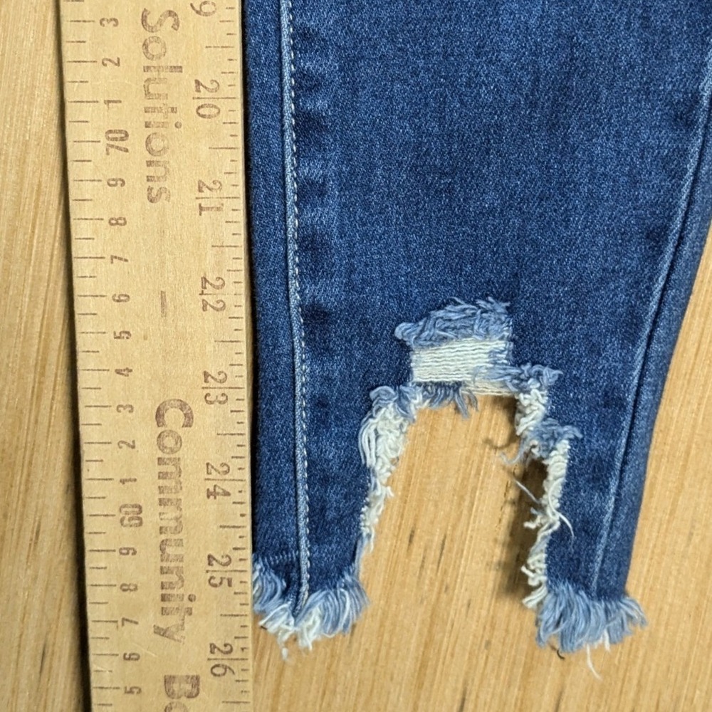 KanCan High Rise Skinny Jeans‎ Juniors 5/26 Button Fly Distressed Grunge - Picture 7 of 10